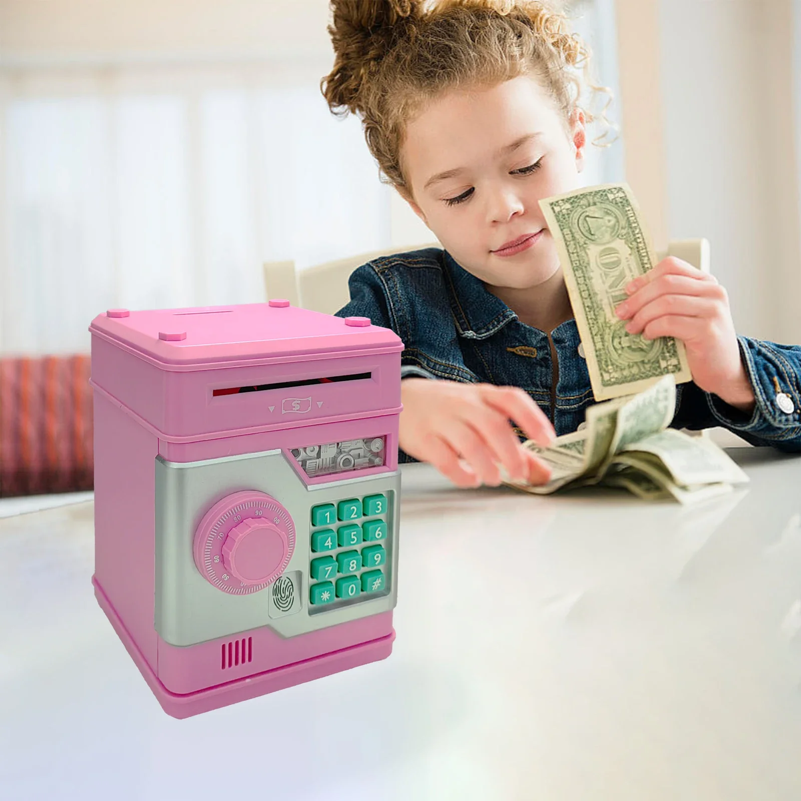 Tirelire électronique pour enfants, mot de passe par empreinte digitale, coffre-fort, pièce numérique, réservoir d'économie d'argent, musique, jouets pour enfants, cadeaux pour filles