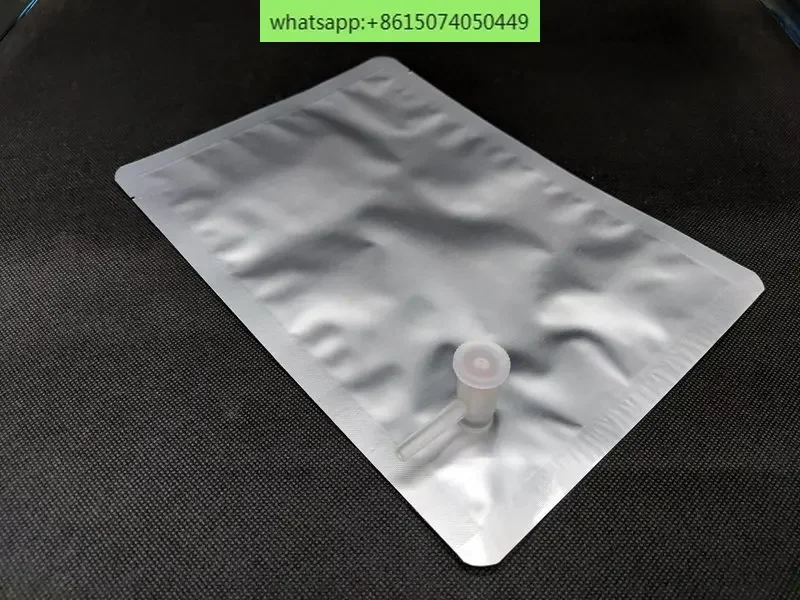 10PCS aluminum-plastic gas sampling bag aluminum foil composite film L-shaped valve 1L odor sampling bag (transparent)