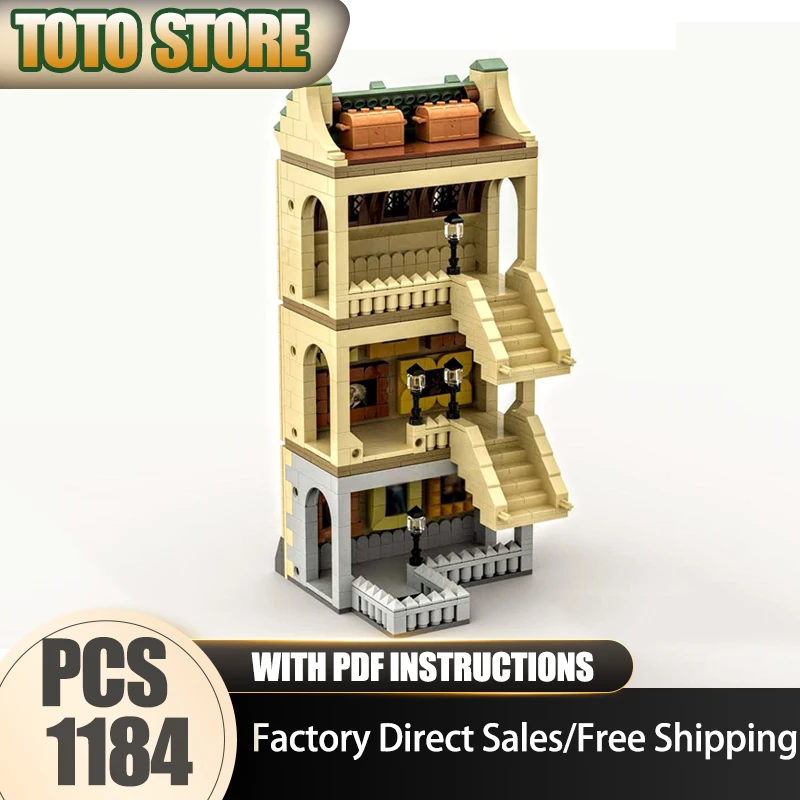 

Знаменитая сцена Moc, строительные кирпичи, модель великой лестницы, технология, модульная модель фильма, блоки, игрушки, сделай сам, сборка, подарки