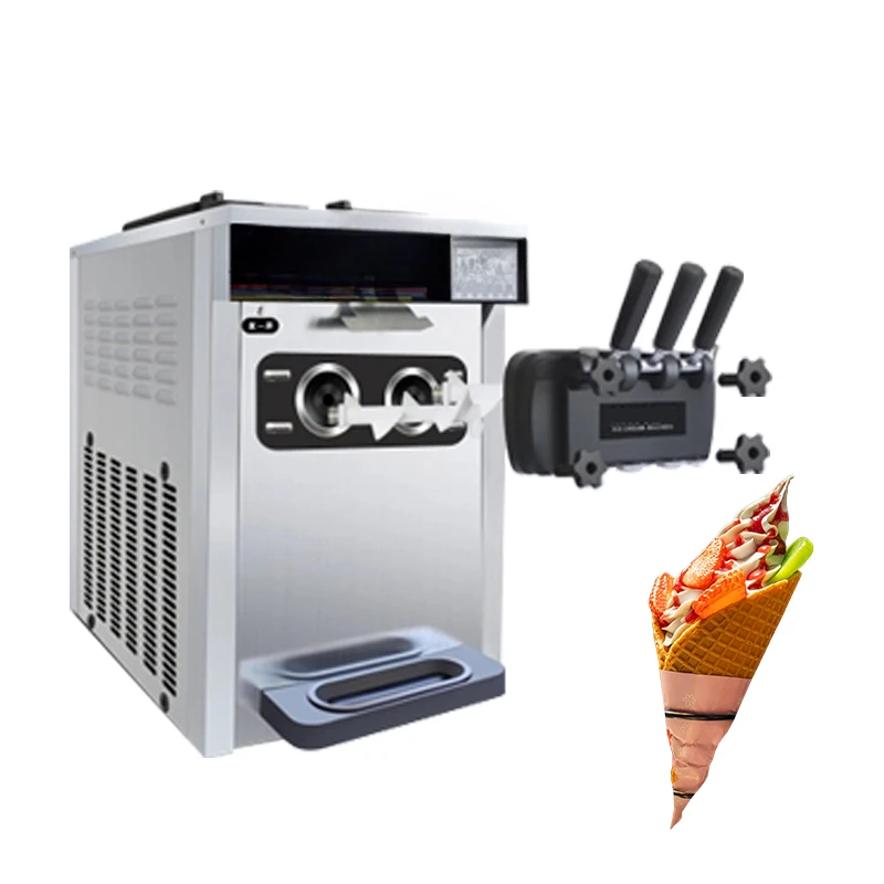 Hot selling small tabletop three flavor soft ice cream machine soft serve ice cream making machine