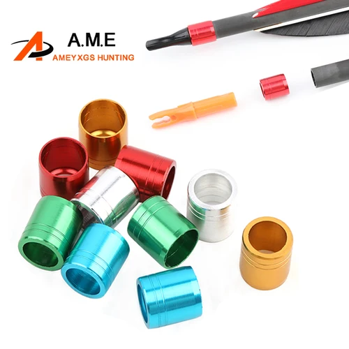 Anillo a prueba de explosiones para tiro con arco, ID de 6,2mm OD 7,1/7,4/7,6mm, anillo de eje de flecha, aleación de aluminio, accesorios de caza, 20/50 Uds.