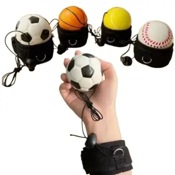 On String Elastic Bouncing Return Ball Boring Hand Ball Game Hand Rebound Ball Baseball Basketball