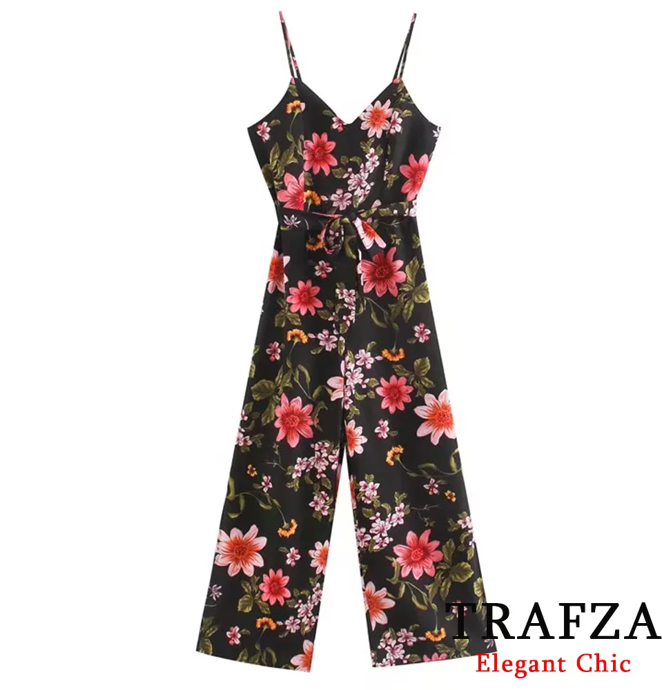 

KONDALA Women Printed Casual Jumpsuit Halter Slim-Fitting Jumpsuit 2025 Spring/Summer Fashion Holidays High Street Lady Jumpsuit