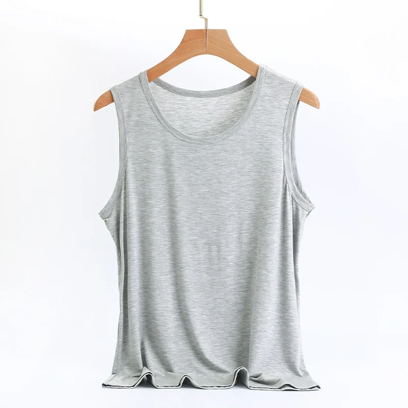 Big Size 8XL Modal Mannen Ondergoed Mouwloze Tank Tops Effen Elastisch Vest Hemdjes O-hals Workout Losse T-shirt Heren Singlets