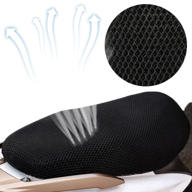 Motorcycle 3D Mesh Fabric Anti-skid Pad Scooter Seat Electric Bike Seat Cover Breathable Waterproof Covers Cushion Net Cover