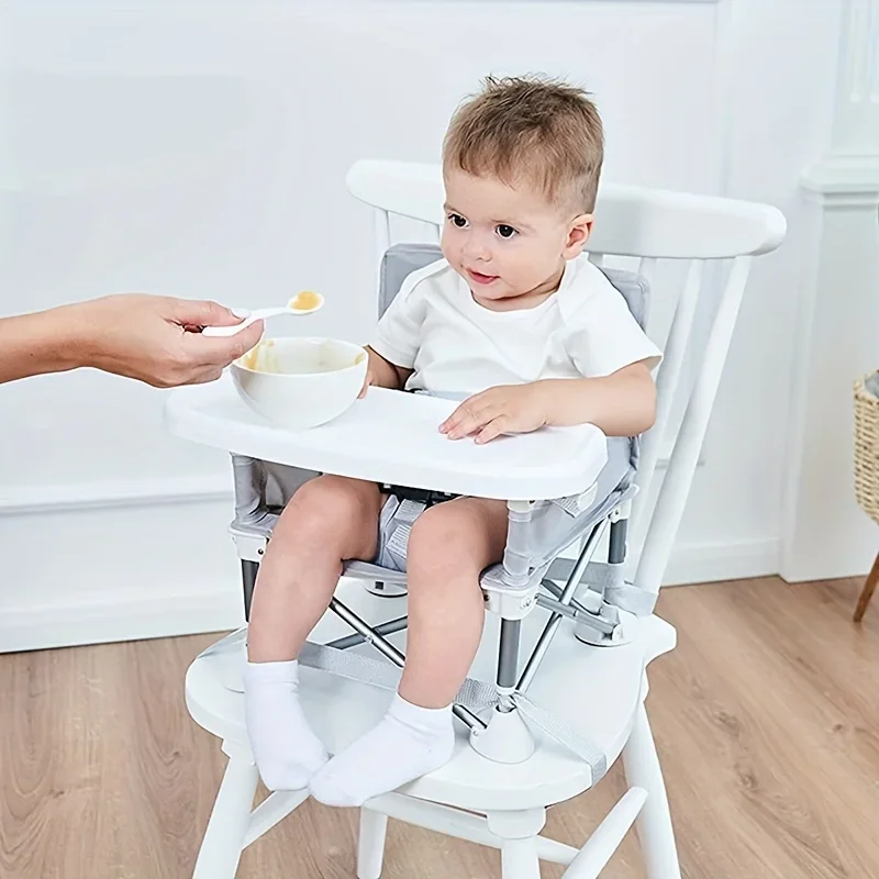 Compact Foldable Baby Chair Aluminium Alloy with Safety Belt for Kids Eating Outdoor Camping Picnic Travel