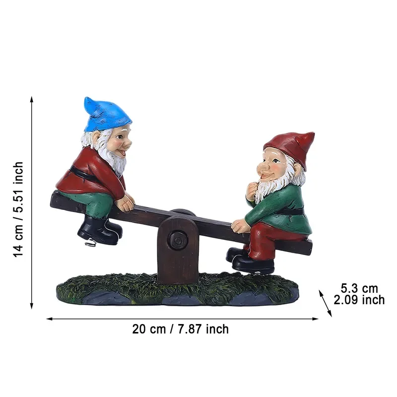 Gnome Dwarf Seesaw Garden Goblin Ornaments Statues Sculptures Outdoor Decoration Resin Crafts Figurines Garden Sculptures L5