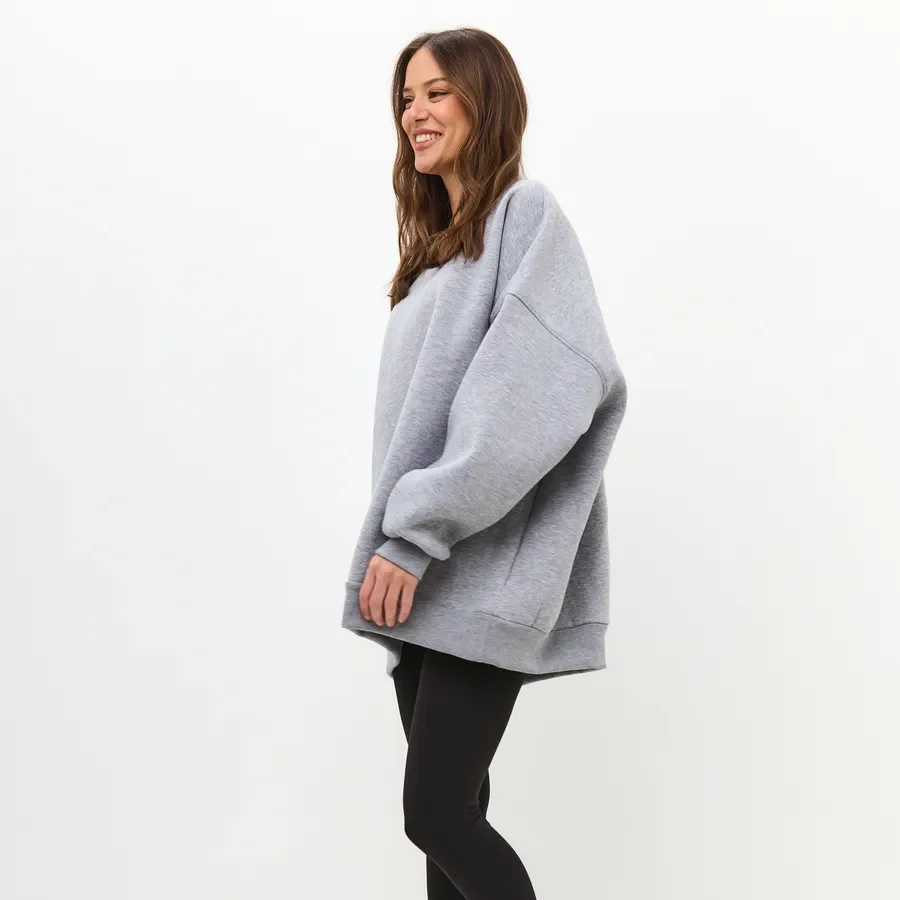 الكبار بلون القطن طويل الأكمام طاقم الرقبة سترة المرأة ربيع الخريف الأساسية أعلى للجنسين عارضة مريحة عالية الجودة أعلى