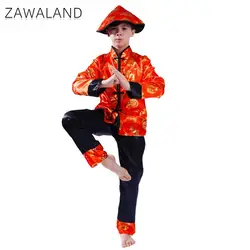 Zawaland Chinese Traditional Costume Boy Girl Tang Cosplay Costume Carnival Holiday Party Clothes Dance Stage Performance Outfit