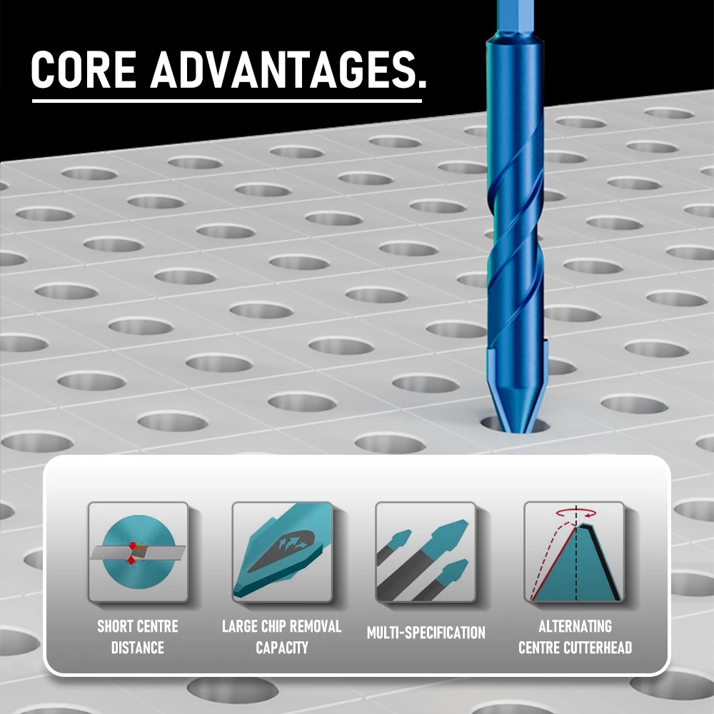 High Hardness Eccentric Drill Precision Drilling 6/8/10/12mm Glass Tile Ceramic Punching Rock Slab Triangle Drill bit