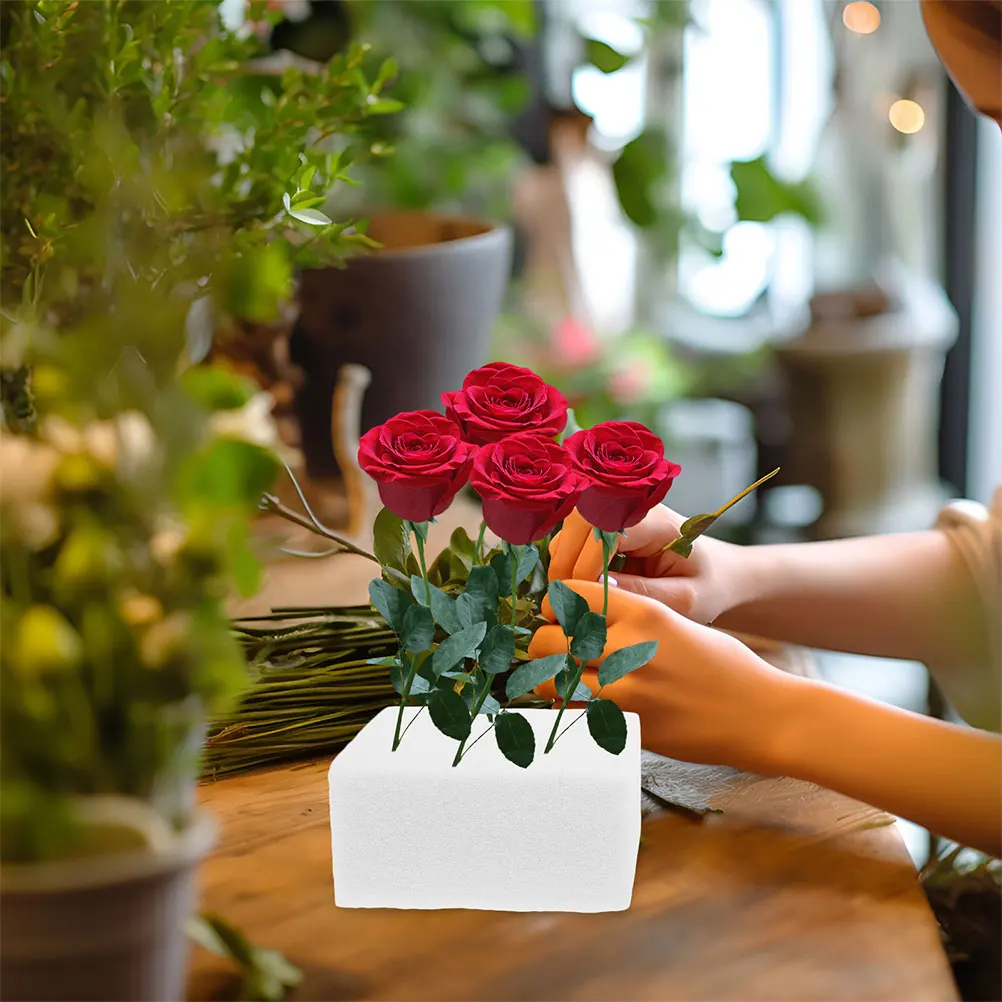 

4pcs Foam Block Base Reusable Floral Arrangement Crafts Supplies Square Blocks for Wedding Bouquet DIY Pearl Cotton Flower Mud