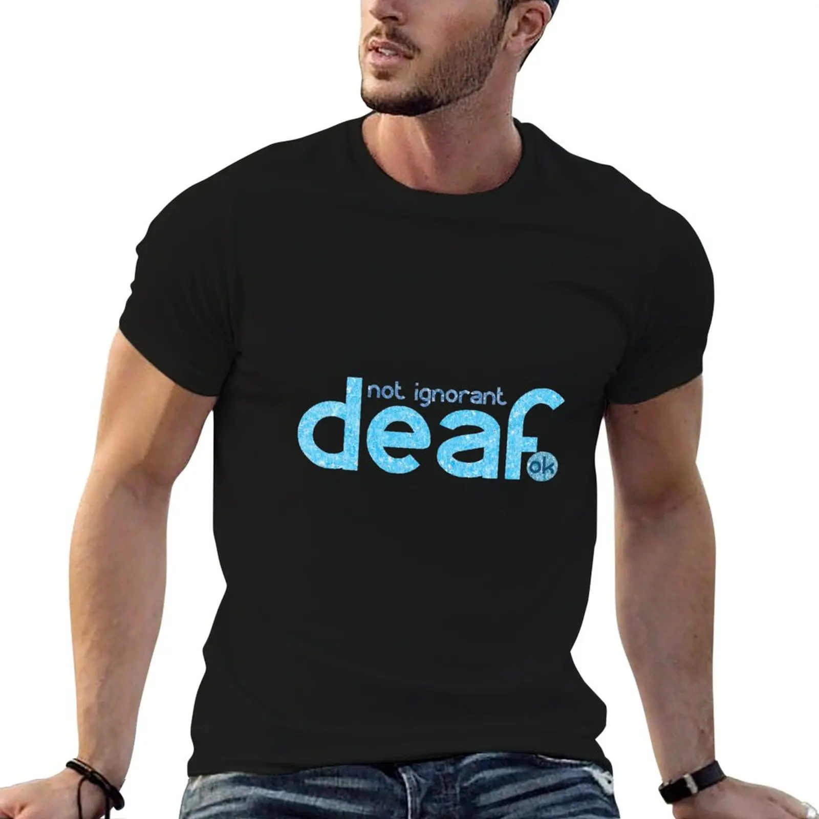 T-shirt décontracté à manches courtes « Deaf not Ignorant...Awareness »