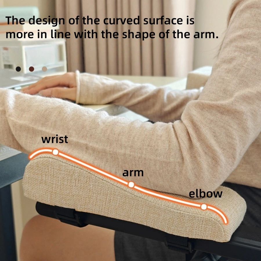 Set of 2 Memory Foam Armrest Cushions for Office/Wheelchair/Gaming Chairs - Ergonomic Pressure Relief