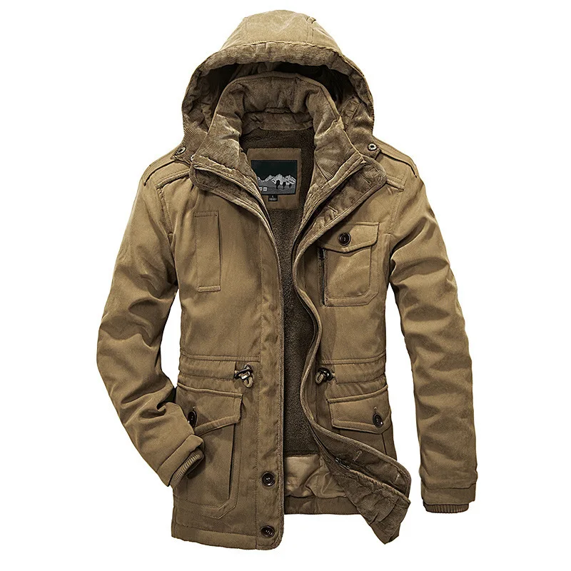 

2025 New Parkas Men Winter Jackets Male Coats Thicken Hooded Waterproof Outwear Warm Coat Casual Men's Jacket Fur Thick Overcoat