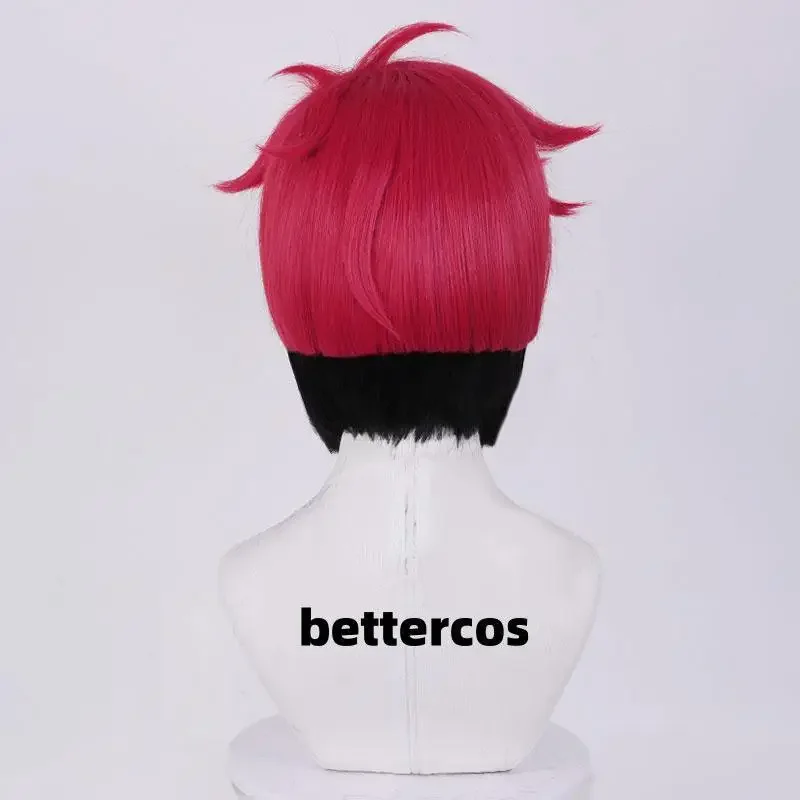 Alastor Cosplay Wig Red Black Heat Resistant Synthetic Hair Anime Cosplay Wigs + Wig Cap image 4
