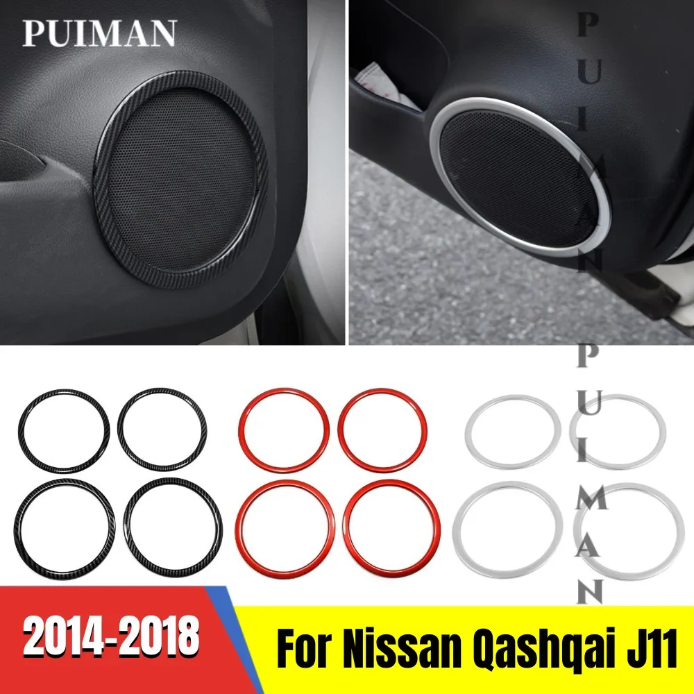 

For Nissan Qashqai J11 2014-2016 2017 2018 ABS Chrome Car Speaker Ring Shape Sticker Interior Frame Speaker Cover Auto Parts