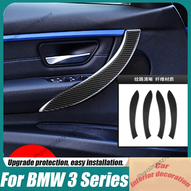Suitable for BMW 3 Series Armrest Door Handle Decoration Carbon Fiber Pattern 4 Series 3gt320lli Interior Modification