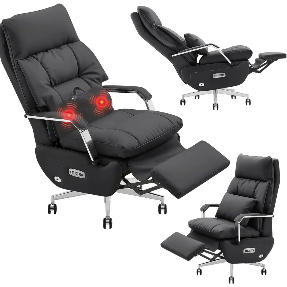 

Ergonomic Executive Office Chair with Footrest – 400LBS Big and Tall PU Leather Desk Chair, One-Click Electric Recline with Mass