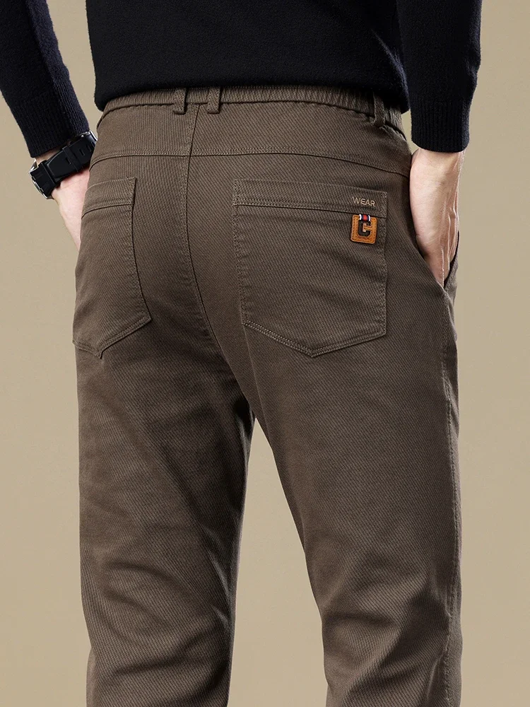 Pantaloni casual slim coreani alla moda Pantaloni comodi elastici dritti da uomo nuovi da lavoro Caffè Grigio Nero Abbigliamento maschile classico