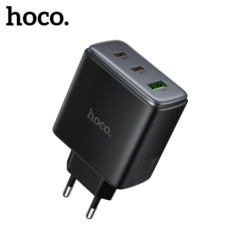 

HOCO 65W GaN USB C Fast Charging EU Charger For iPhone 17/16/15 Pro Max QC PD3.0 Type C Phone Charger For Samsung S25 S26 Tablet