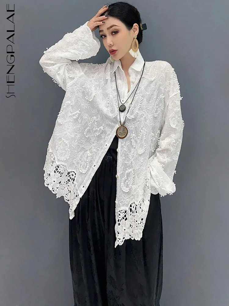 SHENGPALAE 2024 New Summer Shirt For Women Chinese Style Fashion Casual Female Clothing Overcoat Loose Temperament Blouse 5C1329