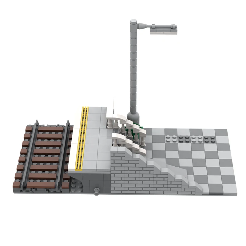 MOC City Creative Idea Train Platform Train Station اللبنات الطوب DIY ألعاب فنية لهدايا الأطفال #2