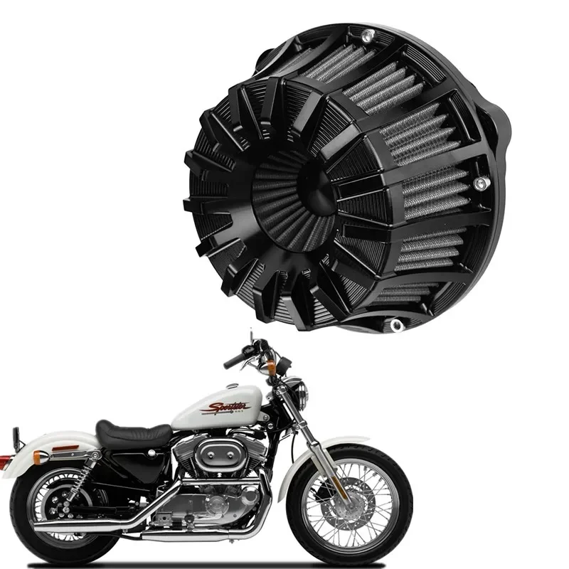 MOTO For Harley Sportster XL 883 XL 1200 2007-up Fitment-A CNC Crafts Intake Air Cleaner Filter 10 Inverted