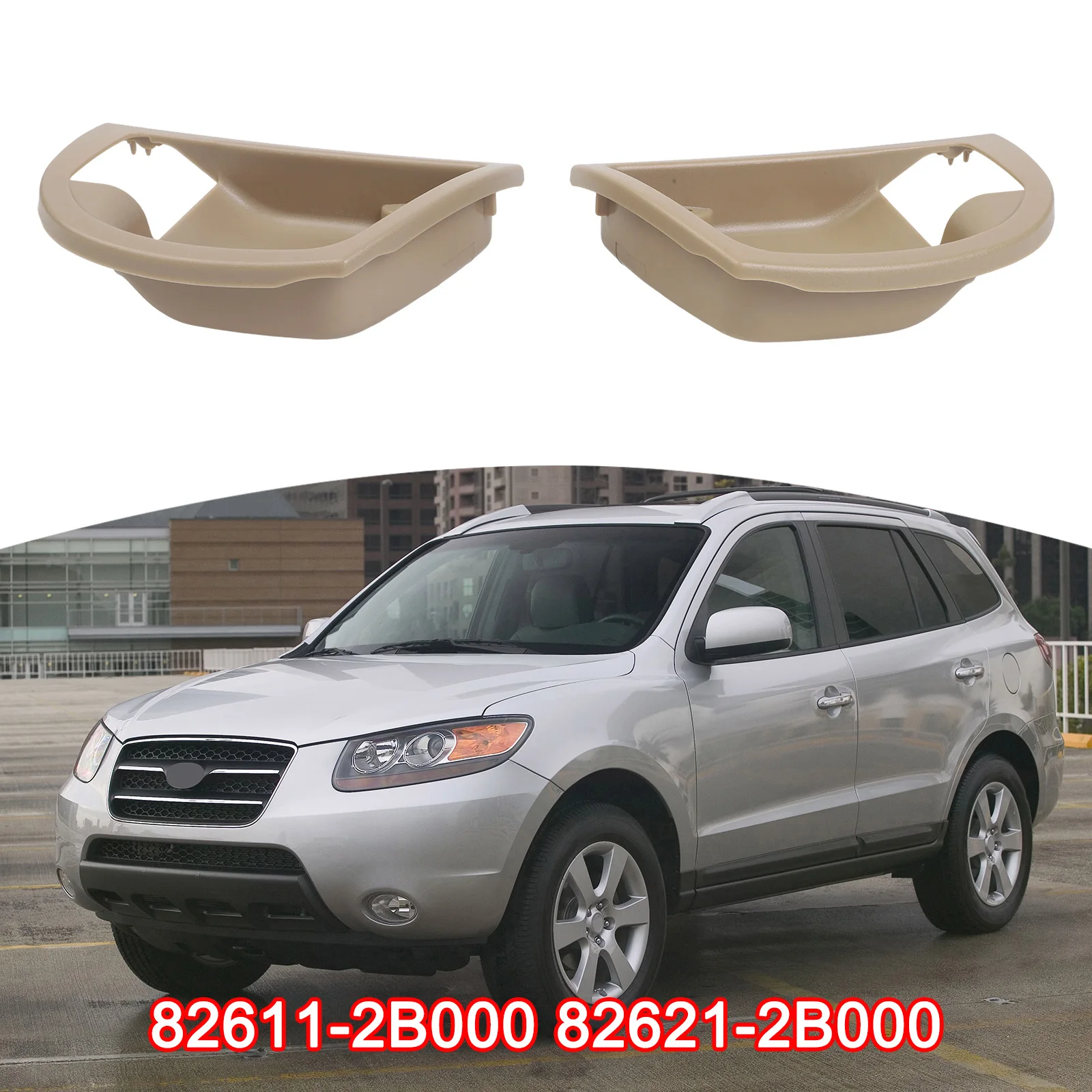 

1 Pair Front Inner Inside Interior Door Handle Cover Replacement For Hyundai Santa Fe 2007-2012 Automotive Accessories