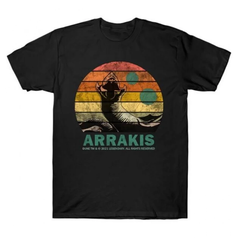 

Retro Arrakis 0408 DUNE Sic fi fan Gift t shirt 100% cotton printed Short-sleeve Graphic clothes All size Tops S-6XL