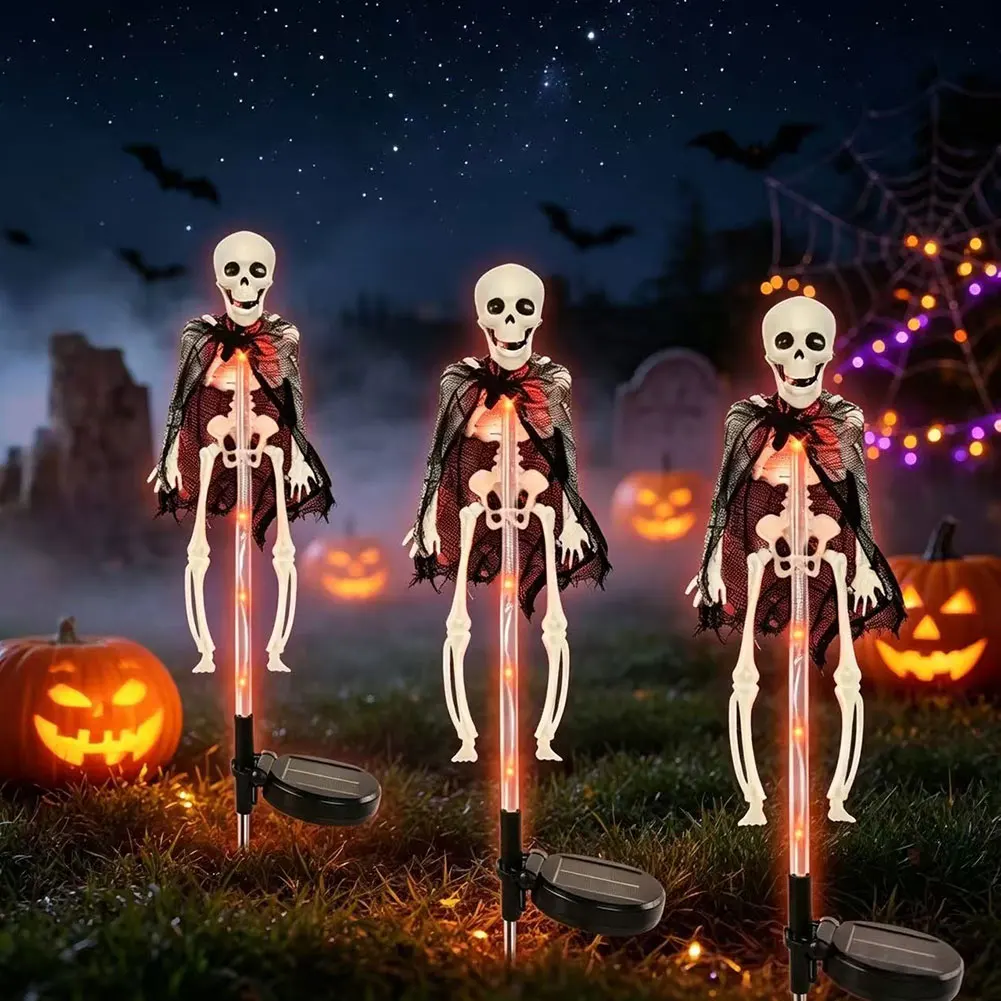 Halloween Solar Skeleton Yard Stake LED Illuminated Spookys Atmosphere Floor Light Garden Decoration Grave Lawn Festival Party - view 5