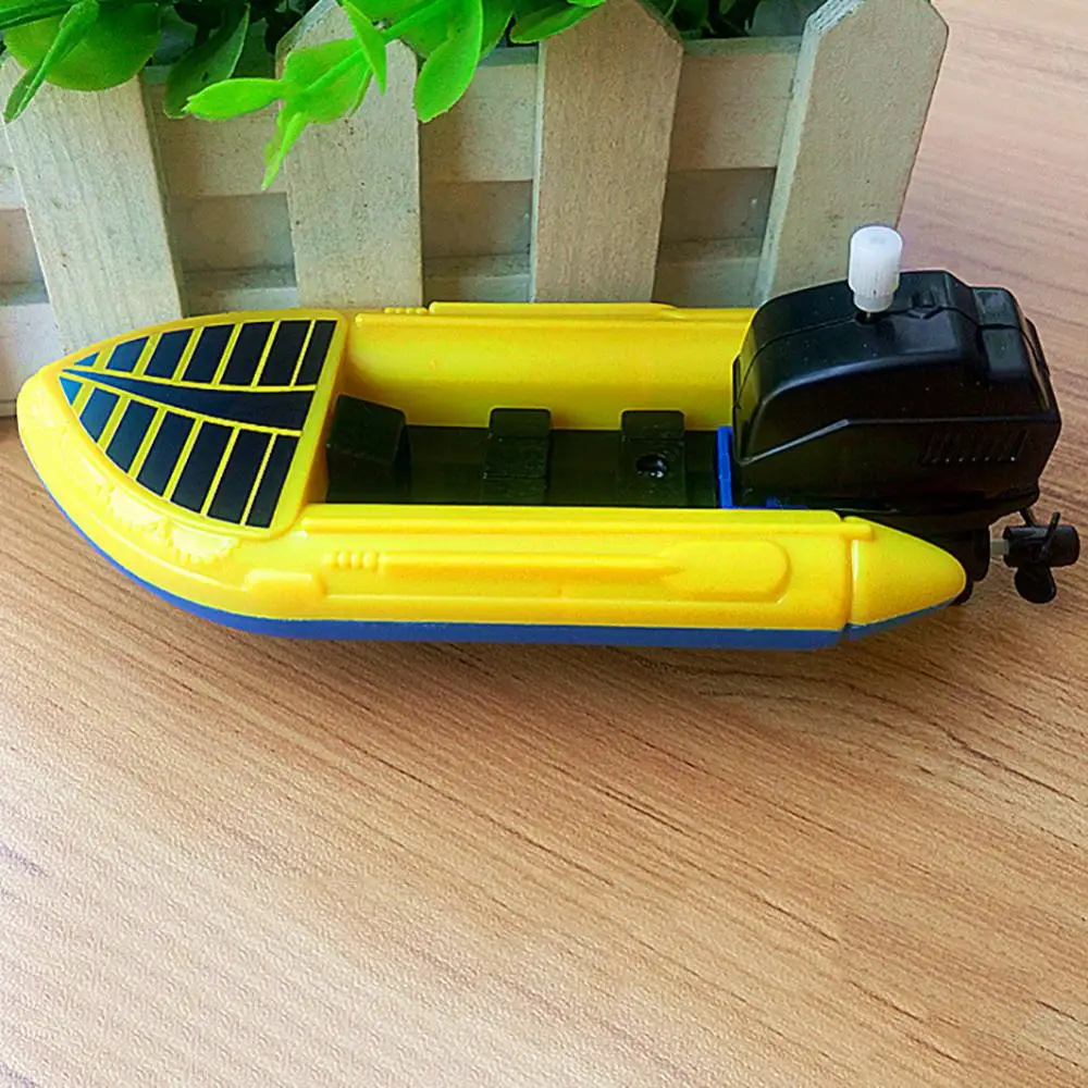 Plastic Baby Toddler Toy Ship Wind-up Speed Boat Motorboat Kids Children Summer Water Sports Bath Toy