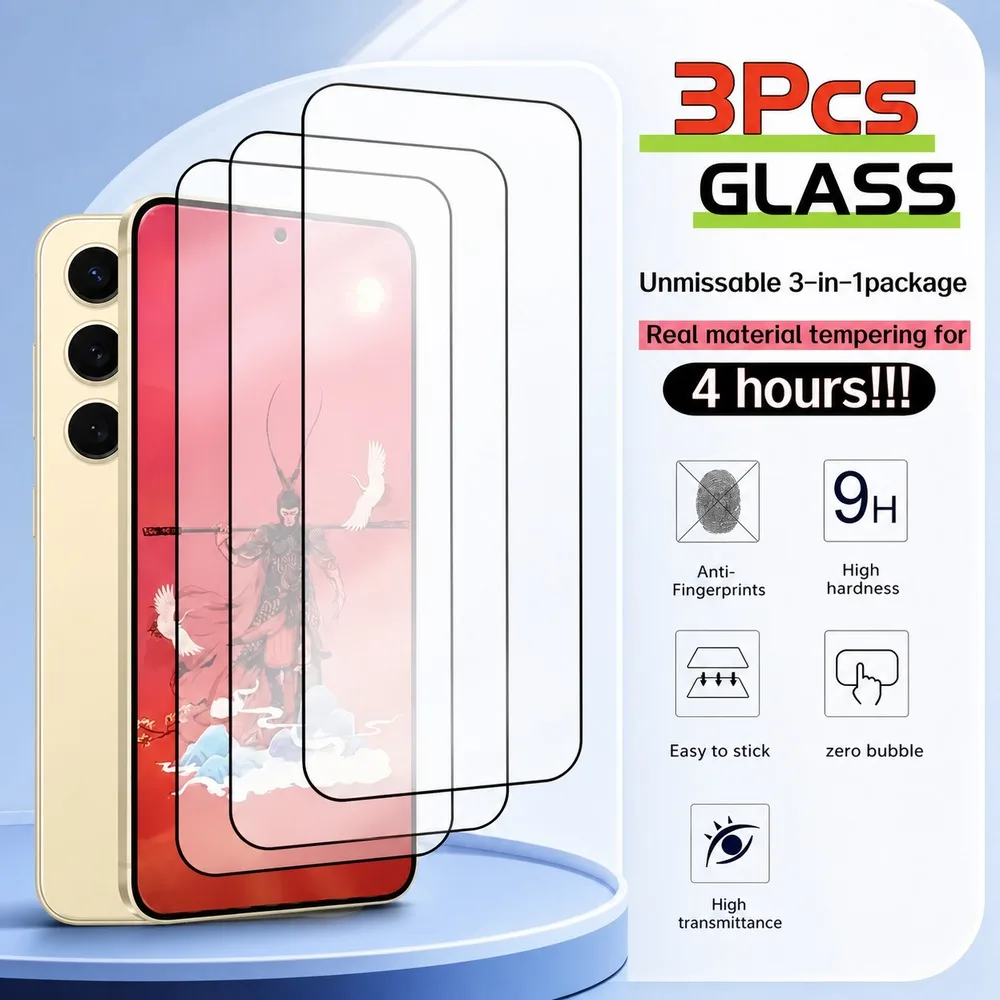 3PCS Tempered Glass For Samsung Galaxy S26 Ultra S26+ S26 S26 FE Screen Protector For Samsung Galaxy S25 Ultra S25+ S25 S25 Edge