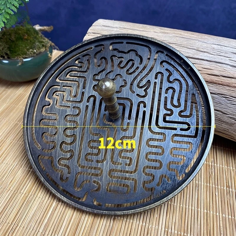 12CM Bronze Antique Incense Seal Utensil Household /tea Room Incense Ash Mold Incense Burner  Accessories Stamping Pattern Tool