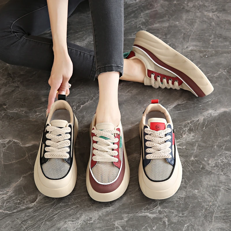 2026 New Arrival Women Platform Board Shoes Soft Sole Korean Style Trendy Versatile Sneakers Fashion Autumn Daily Casual Walking