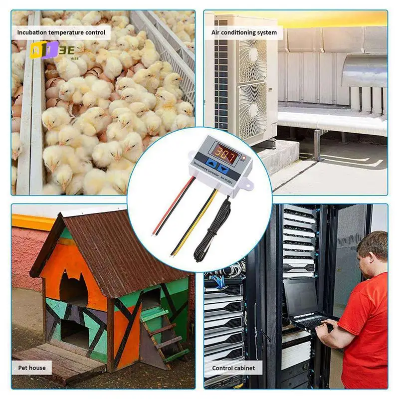 A13E-6Pcs XH-W3001 Цифровой светодиодный модуль контроллера температуры Цифровой термостат Переключатель Электронный термостат (12 В 10 А 120 Вт)