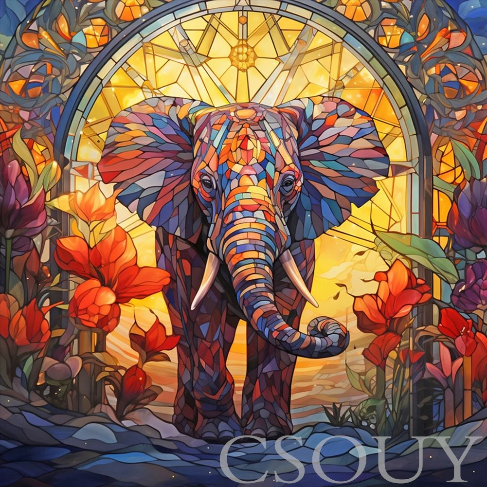 

Crystal Full Square AB Diy Diamond Painting Cross Stitch Animal Elephant Diamond Embroidery Mosaic Rhinestones NeedleworK Home D