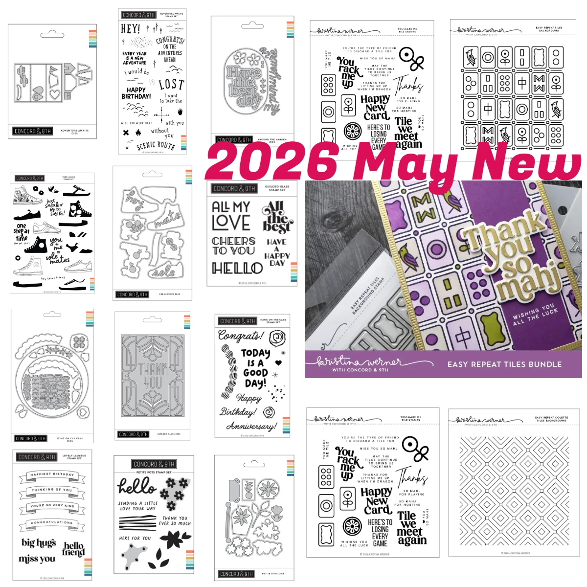 

CONCORD&9TH Circle Sayings Splash Stencil Pack Clear Stamps Metal Cutting Dies for DIY Craft Making Greeting Card Scrapbooking
