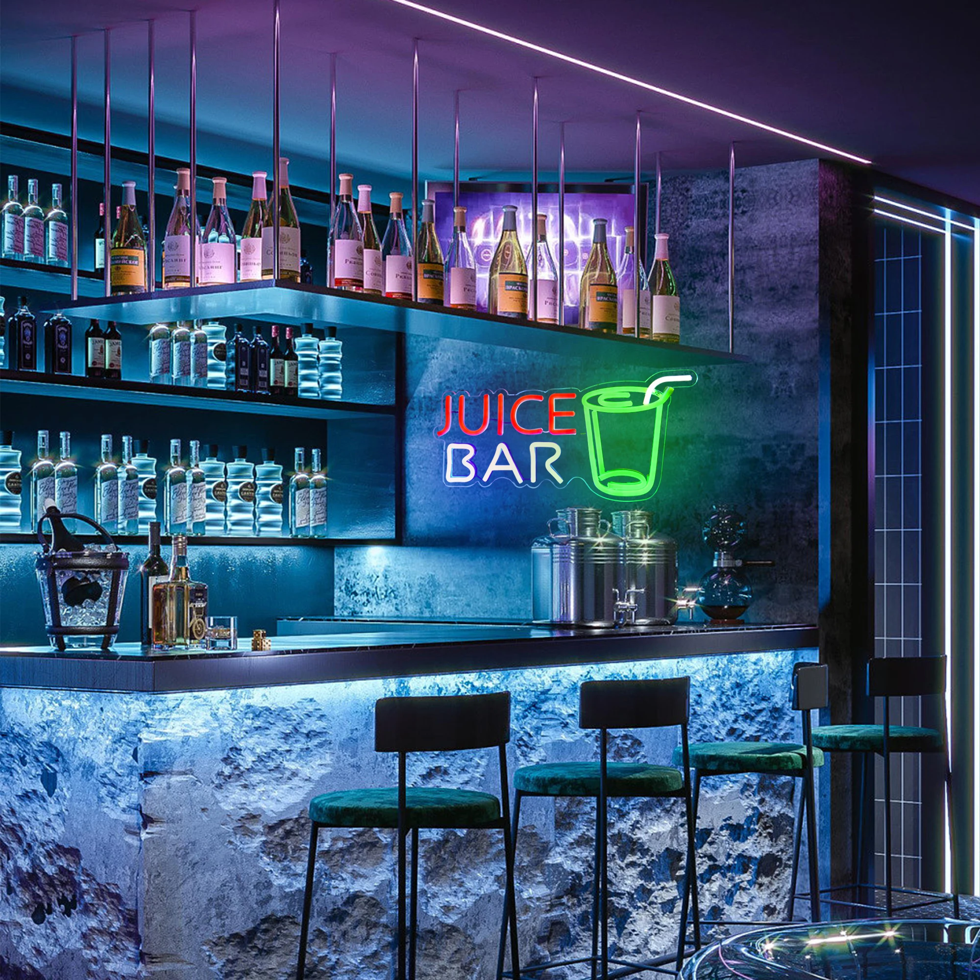 Juice Bar Neon Signs for Bar Wall Decor Bar Neon Sign Beer Light up Sign Juice Bar Neon Sign for Pub Store Party Decoration view 5