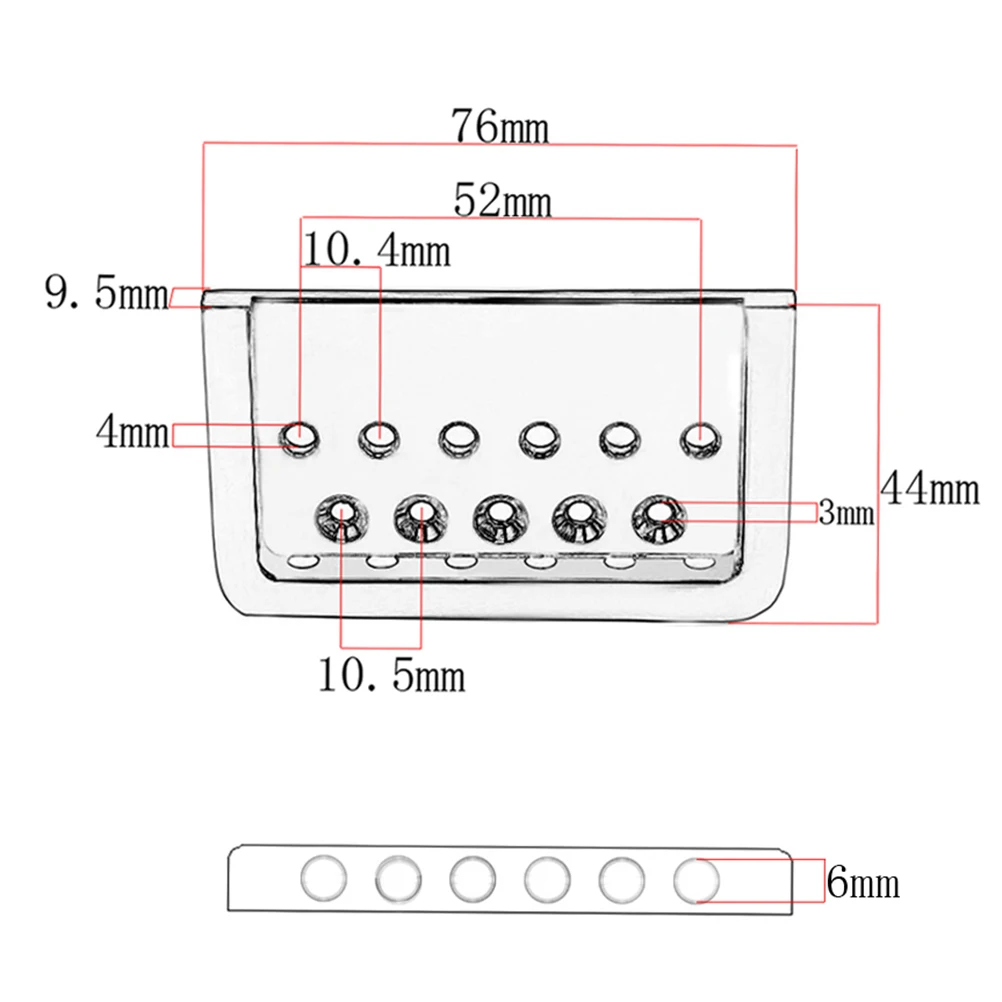 

Zinc Alloy 6 String Guitar Bridge Plate Durable High Quality Top-Loading Design Easy Install Intonation Parts Guitar Parts