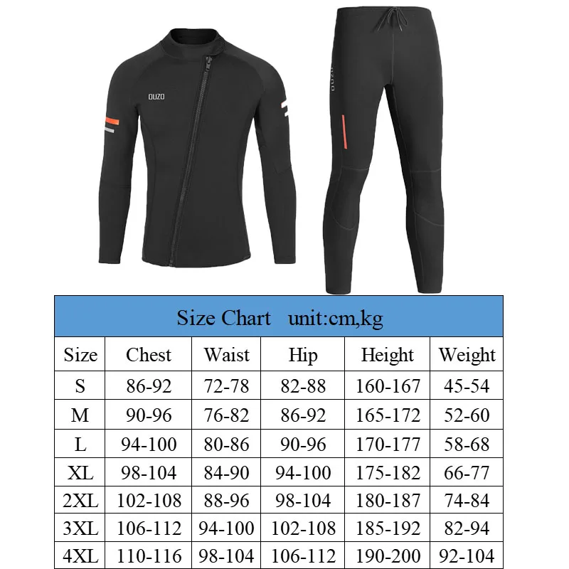 Men\'s 1.5mm Split Diving Suit Surfing Windproof Long Sleeve Jacket Neoprene Fishing Pants Professional Scuba Diving Clothes