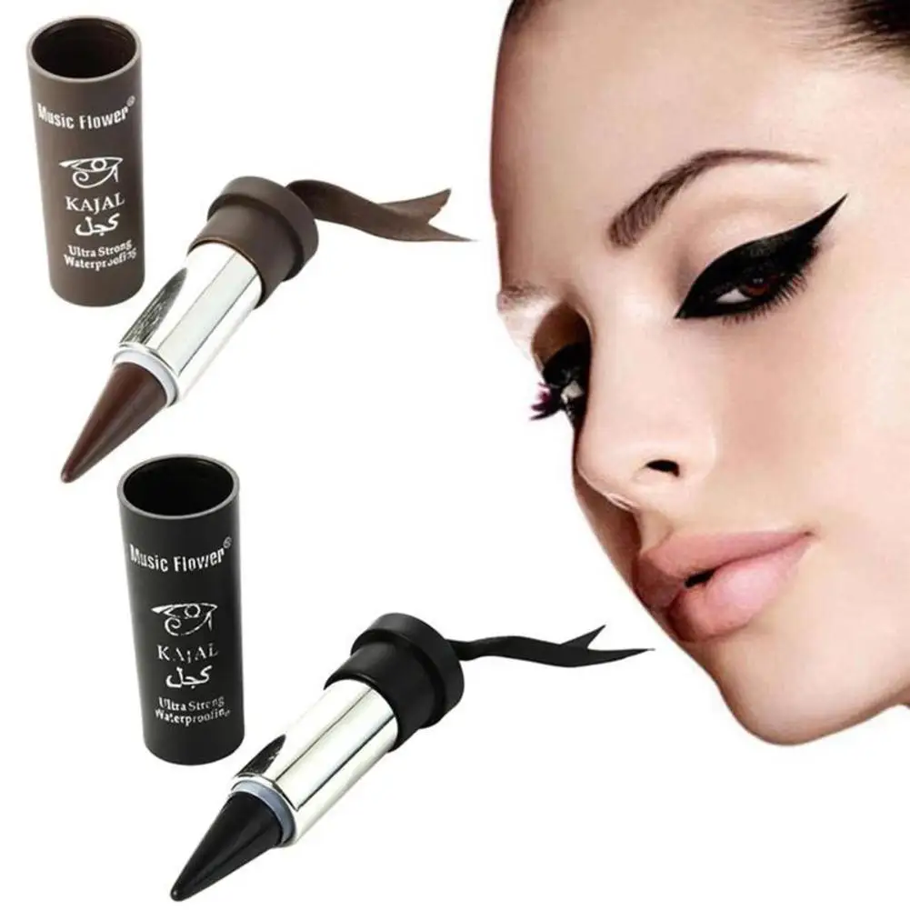 Waterproof Sweat Lasting No Blooming Women Smoky Eyes KAJAL Eyeliner Solid Thick Black Bold Eyes Pencil Liner Gel