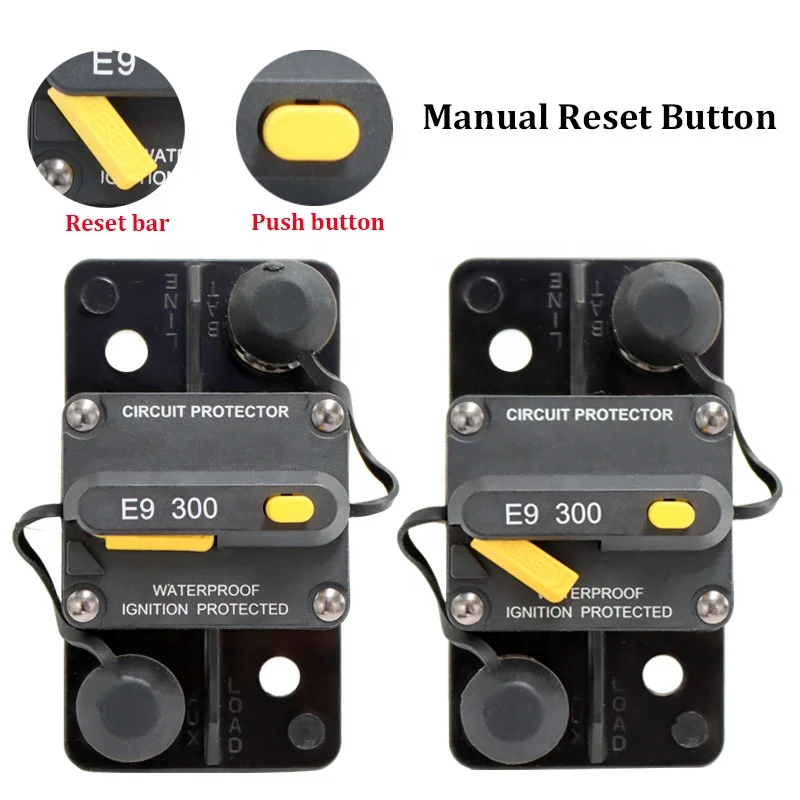 Pemutus Sirkuit Inverter Inline dengan Reset Manual untuk Audio Luar Ruangan RV ATV 50A 80A 100A 150A 200A 300A Relay