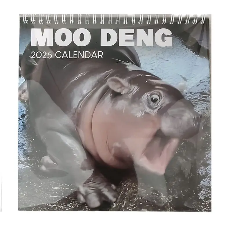 【Ship Within 2025 Moodeng Calendar, Moodeng Calendar,Moodeng Pygmy Hippopotamus For Animal Lover, 12 Monthly Calendar Planner