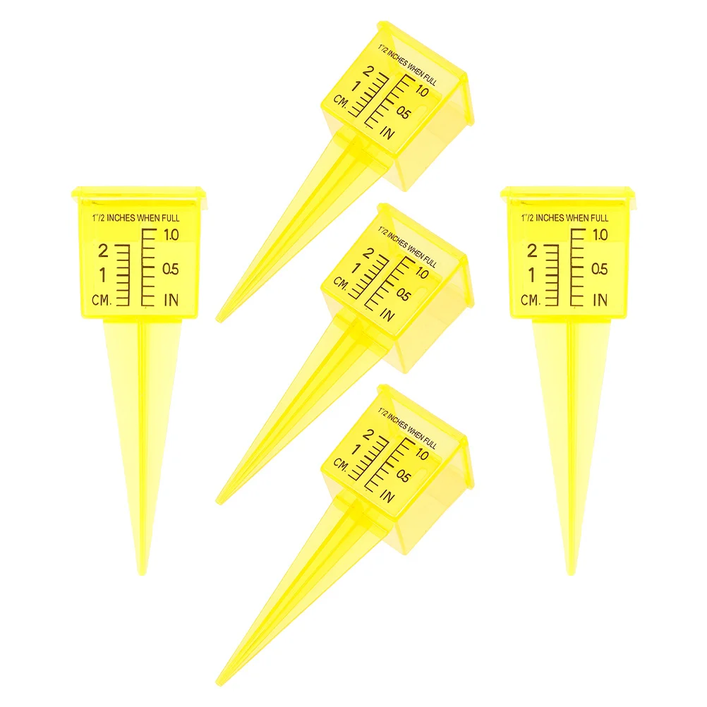 5 قطعة مقياس المطر لحديقة أداة قياس المياه في الهواء الطلق لا دائم البلاستيك الرش مقياس ساحة الحديقة الأمطار رصد