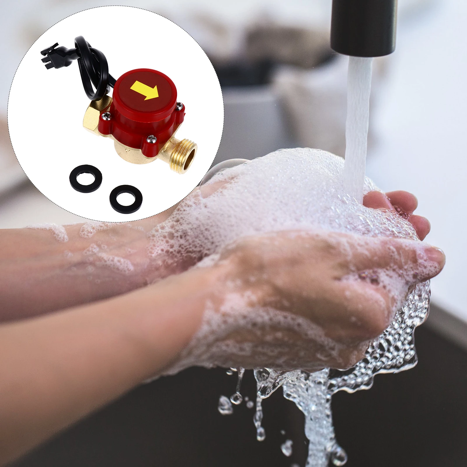 Sensor Kontrol Aliran Air Kuningan untuk Mandi Rumah Tangga, Efisiensi Tinggi, Tahan Korosi, Tahan Lama, Magnetik untuk Shower