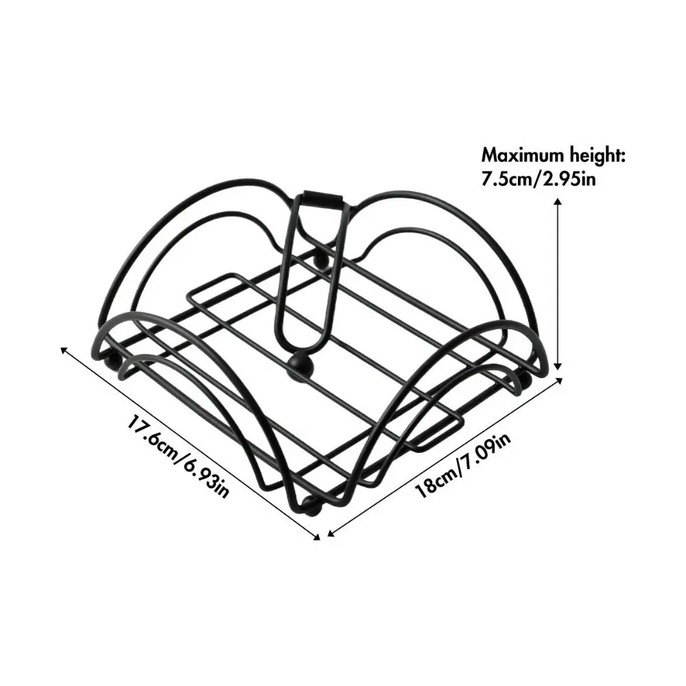 Modern Metal Napkin Holder Flat Design Metal Construction Desktop Paper Dispenser Square Shape Decorative Napkin Tray view 6