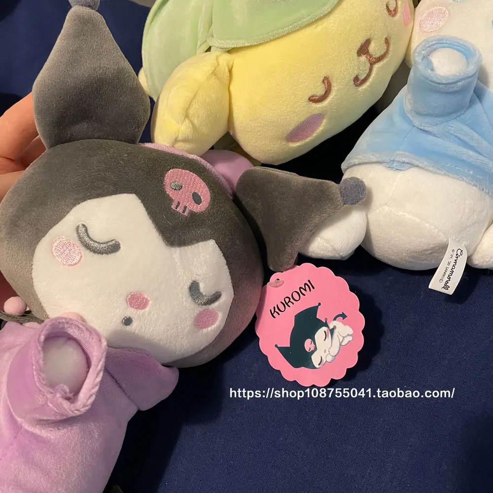 Sanrio Cinnamoroll Doll Pillow Ornament Small Plush Pendant Pajamas Kuromi Demon Melody Keychain Holiday Gift