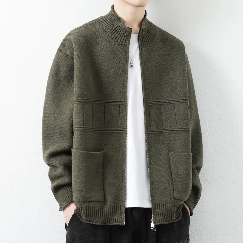 Autumn Winter Trendy Cardigans for Men Simple Versatile Trendy Brand Loose Knitwear Versatile Casual Sweaters
