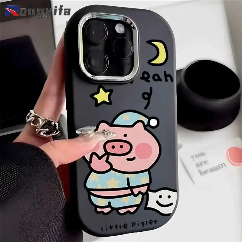 For Xiaomi Poco C65 4G M6 5G X6 5G F5 Pro X4 X3 GT M4 M3 Pro 5G F4 F3 X2 Mi 10T Lite Phone Case Cute Pink Pig Cartoon Back Cover