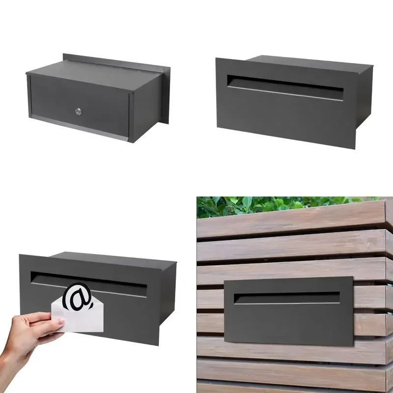 Outdoor Waterproof Powder Coated Steel Small Wall Mounted Drop Box For Letters And Packages